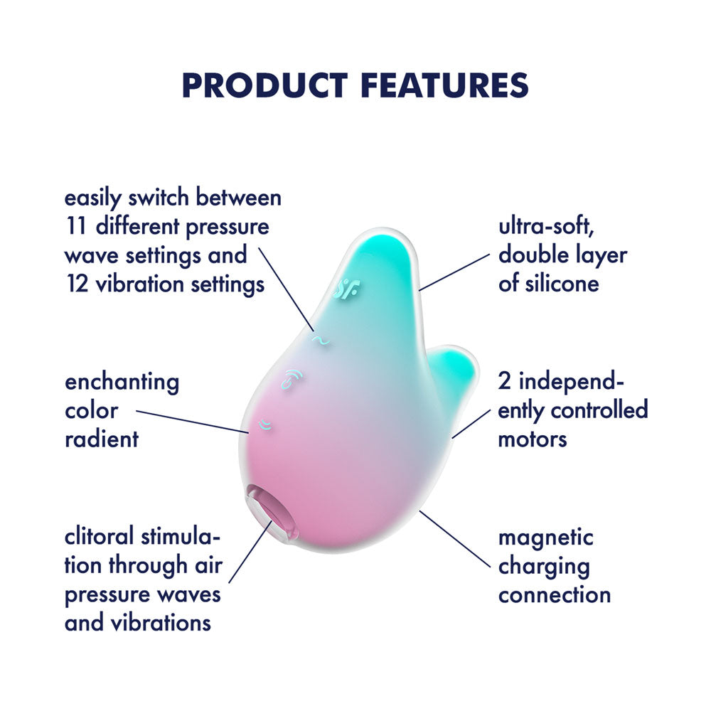 Satisfyer Mermaid Vibes - Mint/Pink - Air Pulse Stimulator - Naughty by Nature Adult Store