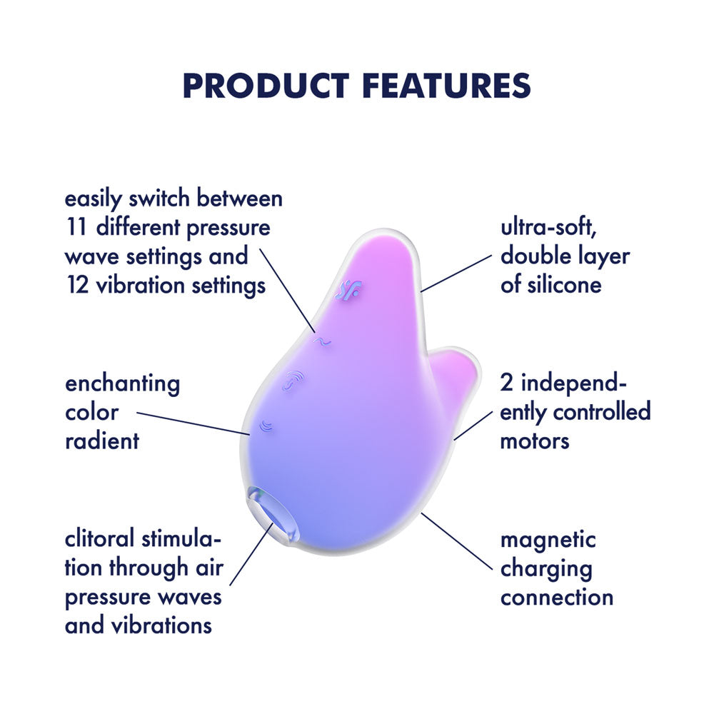 Satisfyer Mermaid Vibes - Violet/Pink - Air Pulse Stimulator - Naughty by Nature Adult Store