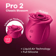 Satisfyer Pro 2 Classic Blossom - Red USB Rechargeable Air Pulse Rose Stimulator - Naughty by Nature Adult Store