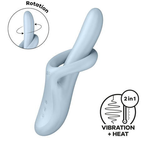 Satisfyer Heat Flex 4 - Blue Rechargeable Heating Vibrator - Naughty by Nature Adult Store