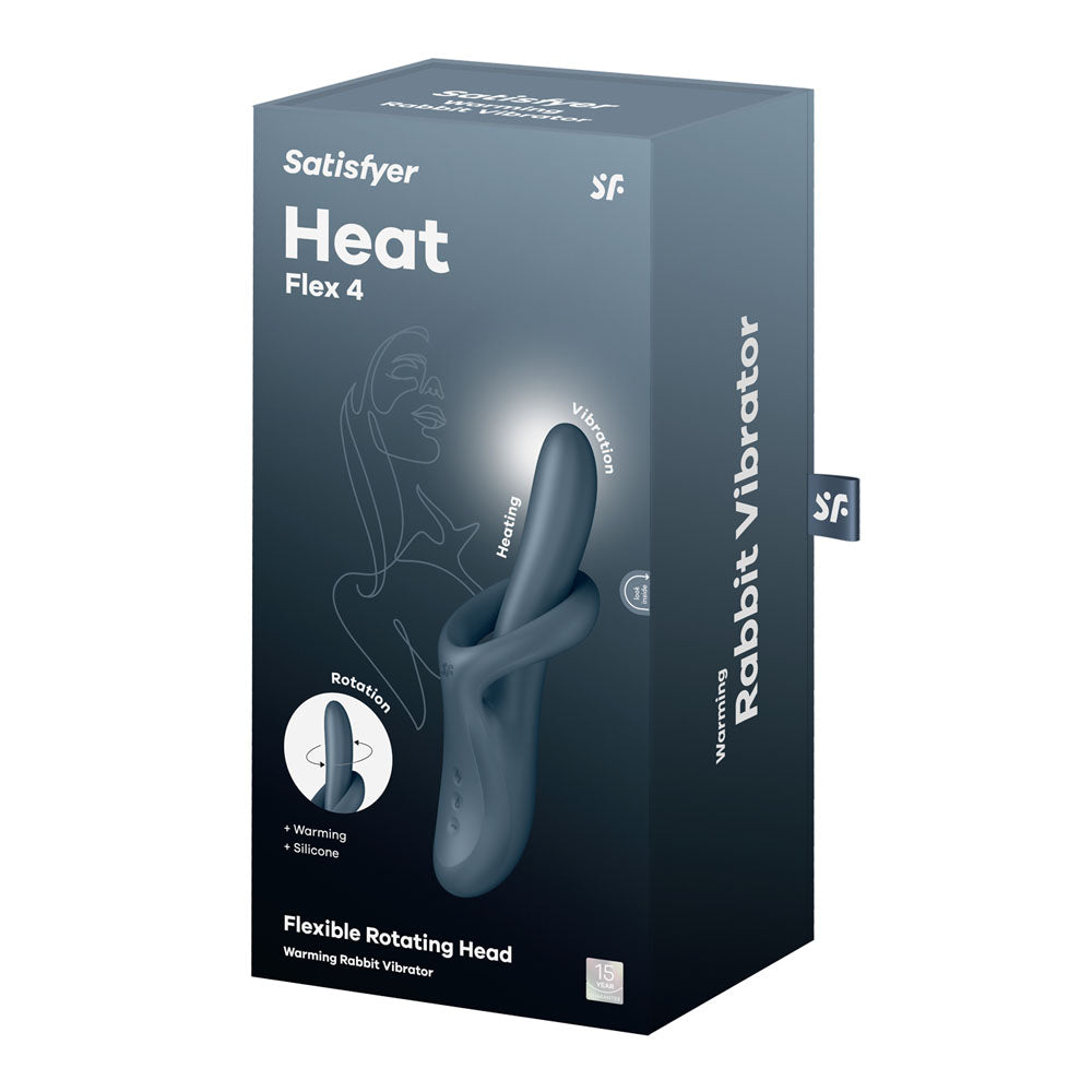 Satisfyer Heat Flex 4 - Grey Rechargeable Heating Vibrator - Naughty by Nature Adult Store