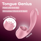 Satisfyer Tongue Genius - Pink Vibrator with Flicking Clit Stimulator