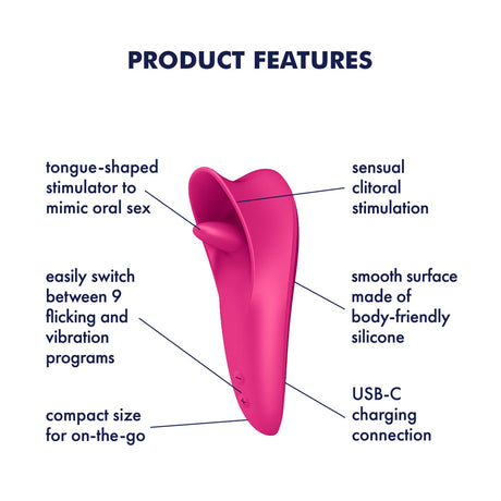 Satisfyer Tongue Master - Pink Flicking Clitoral Stimulator