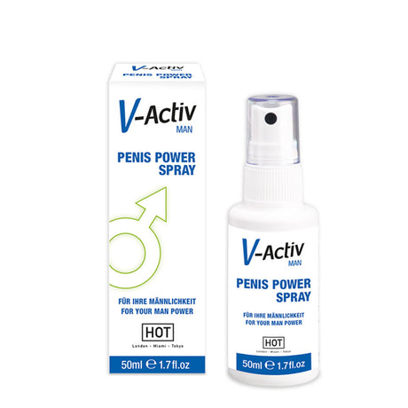 HOT V-Activ Penis Power Spray - Enhancer Spray for Men - 50 ml Bottle - Naughty by Nature Adult Store