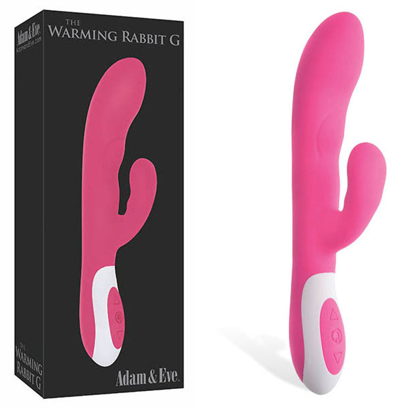 Adam & Eve The Warming Rabbit G - Pink 21.6 cm (8.5'') USB Rechargeable Warming Rabbit Vibrator - Naughty by Nature Adult Store