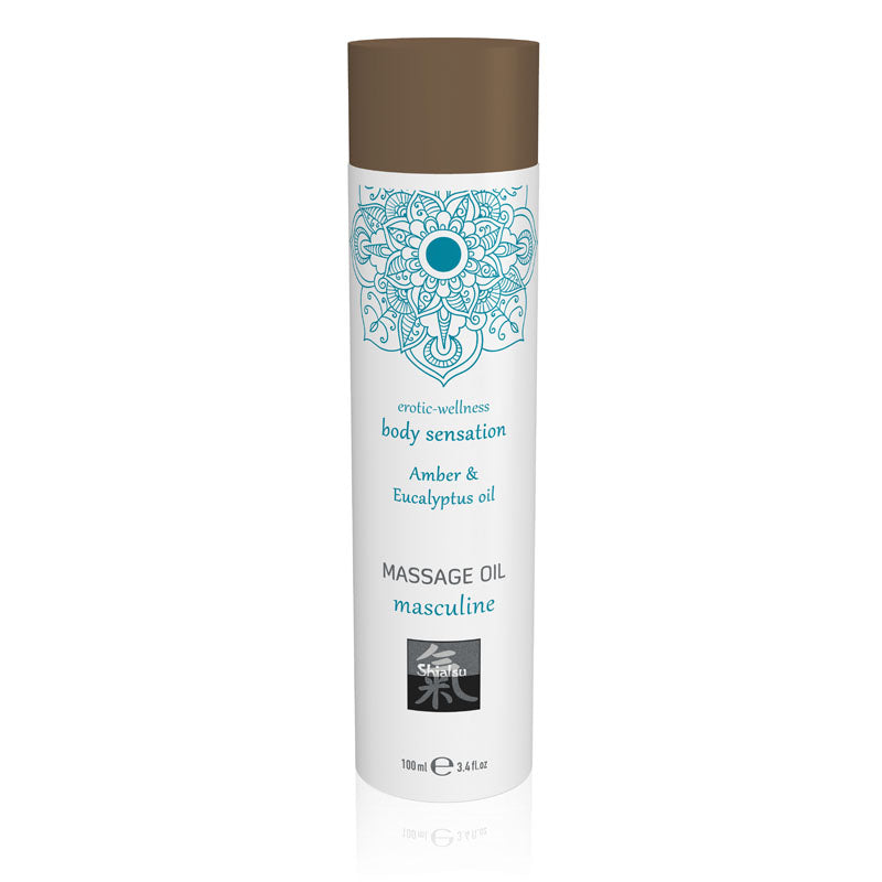 SHIATSU Massage Oil - Masculine - Amber & Eucalyptus Oil Scented - 100 ml - Naughty by Nature Adult Store