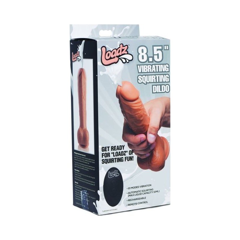 8.5in Dual Density Squirting Dildo Medium Skin Tone w Remote - Adult Toys