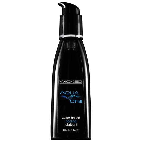 Wicked Aqua Chill - Cooling Water Based Lubricant - 120 ml (4 oz) Bottle - Naughty by Nature Adult Store