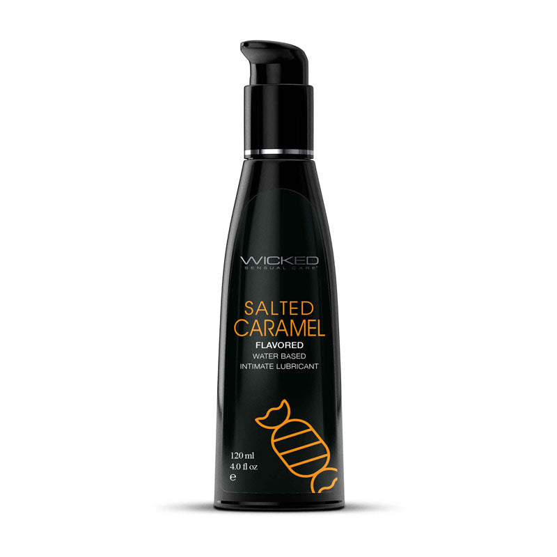 Wicked Aqua Salted Caramel Flavoured Lubricant - 120 ml (4 oz) Bottle - Naughty by Nature Adult Store