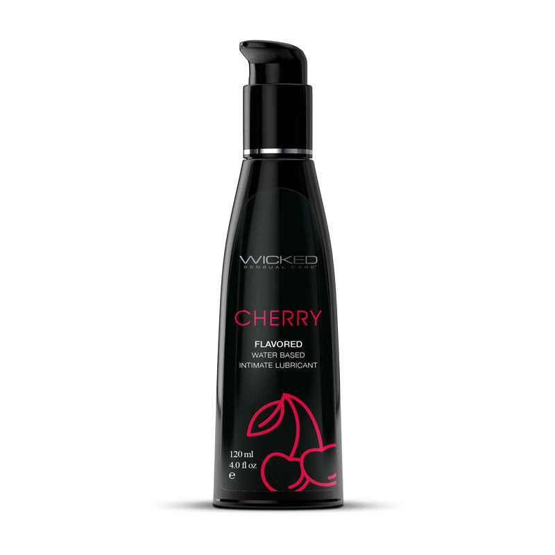 Wicked Aqua Cherry Flavoured Lubricant - 120 ml (4 oz) Bottle - Naughty by Nature Adult Store