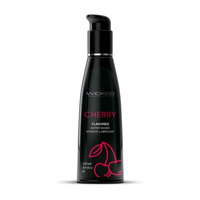 Wicked Aqua Cherry Flavoured Lubricant - 120 ml (4 oz) Bottle - Naughty by Nature Adult Store
