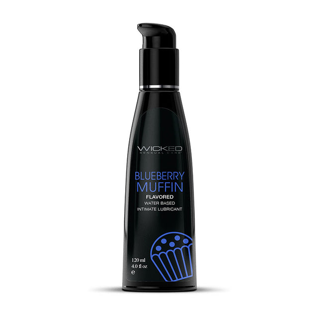 Wicked Aqua Blueberry Muffin Flavoured Lubricant - 120 ml (4 oz) Bottle - Naughty by Nature Adult Store