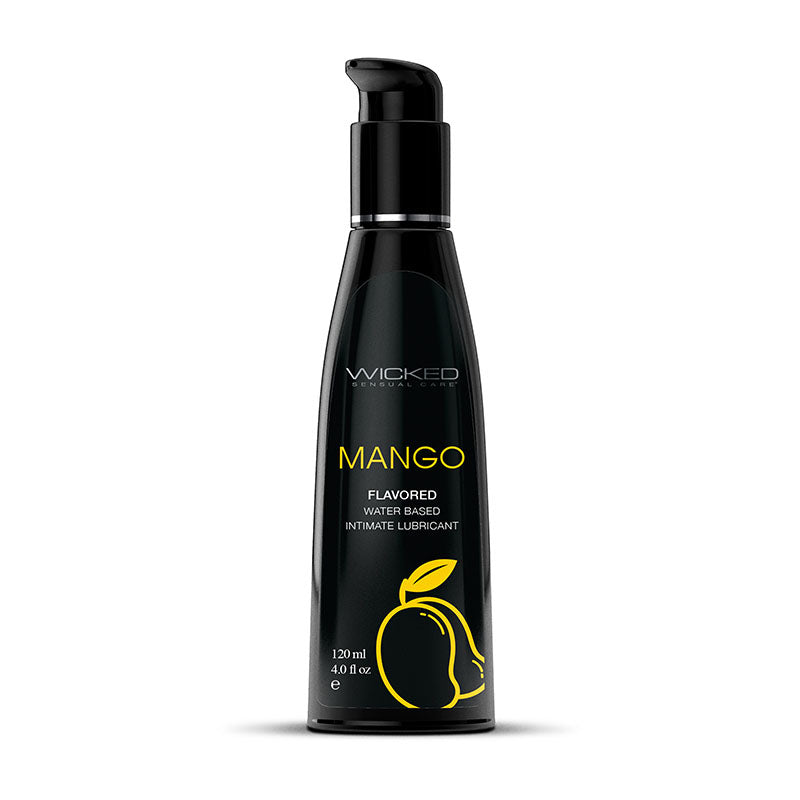 Wicked Aqua Mango Flavoured Water Lubricant - 120 ml (4 oz) Bottle - Naughty by Nature Adult Store