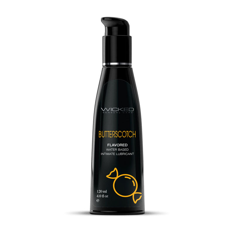 Wicked Aqua Butterscotch Flavoured Lubricant - 120 ml (4 oz) Bottle - Naughty by Nature Adult Store