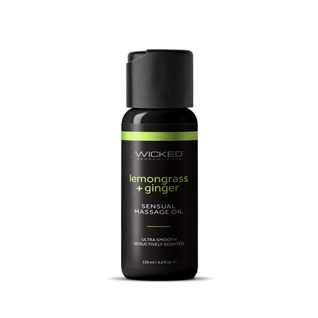 Wicked Sensual Massage Oil - Lemongrass + Ginger - Naughty by Nature Adult Store