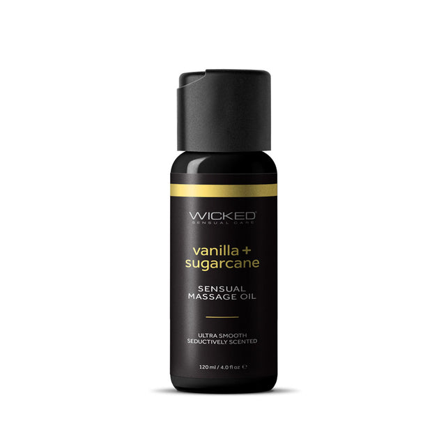 Wicked Sensual Massage Oil - Vanilla + Sugarcane - Naughty by Nature Adult Store