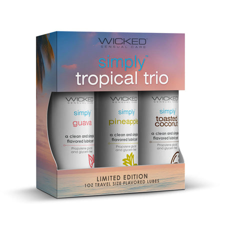 Wicked Simply Tropical Trio - Flavoured Water Based Lubricants - Set of 3 - Naughty by Nature Adult Store