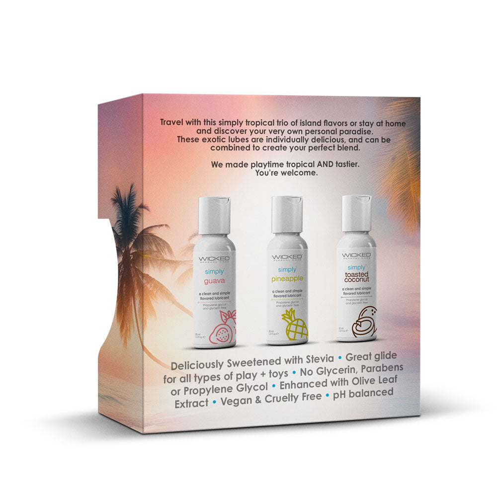 Wicked Simply Tropical Trio - Flavoured Water Based Lubricants - Set of 3 - Naughty by Nature Adult Store