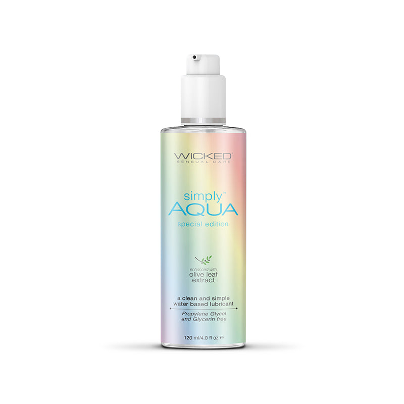 Wicked Simply Aqua Pride - Water Based Lubricant - 120 ml (4 oz) Bottle - Naughty by Nature Adult Store