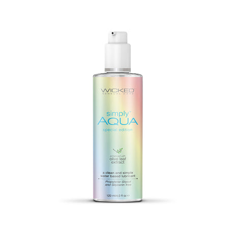 Wicked Simply Aqua Pride - Water Based Lubricant - 120 ml (4 oz) Bottle - Naughty by Nature Adult Store