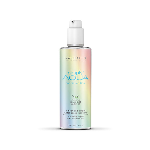 Wicked Simply Aqua Pride - Water Based Lubricant - 120 ml (4 oz) Bottle - Naughty by Nature Adult Store
