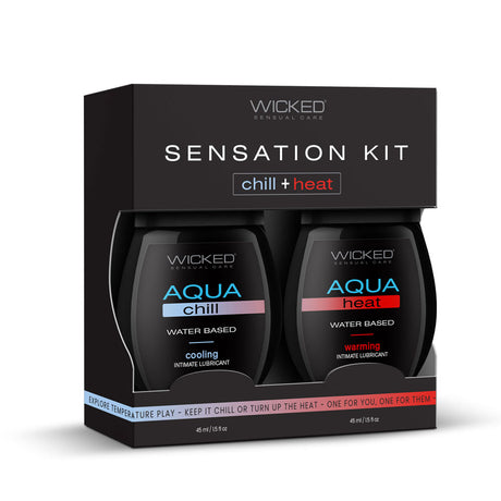 Wicked Sensation Kit - Warming & Cooling Water Based Lubricants - 2 Pack of 120 ml Bottles - Naughty by Nature Adult Store