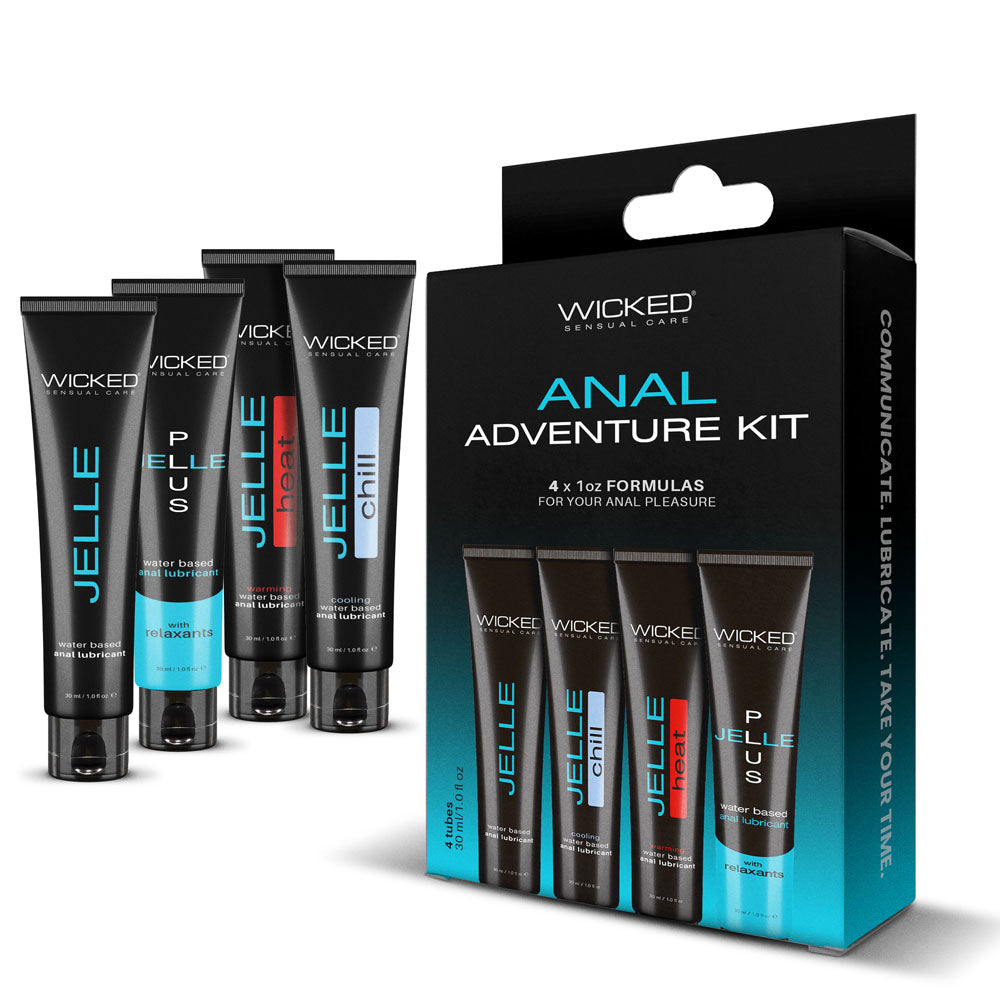 Wicked Anal Adventure Kit Mixed Jelle Anal Lubricants 4 Pack