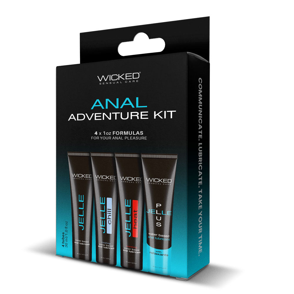 Wicked Anal Adventure Kit Mixed Jelle Anal Lubricants 4 Pack