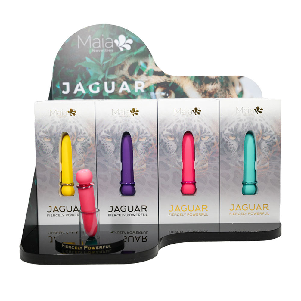 Maia JAGUAR Display - Coloured Rechargeable Bullets - Display of 4 Colours x 3 each with Tester - Naughty by Nature Adult Store