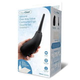 AquaClean Silicone 1-Way Valve Contoured Ergo Douche Set - 190 ml Capacity with Free Travel Douche Included - Naughty by Nature Adult Store