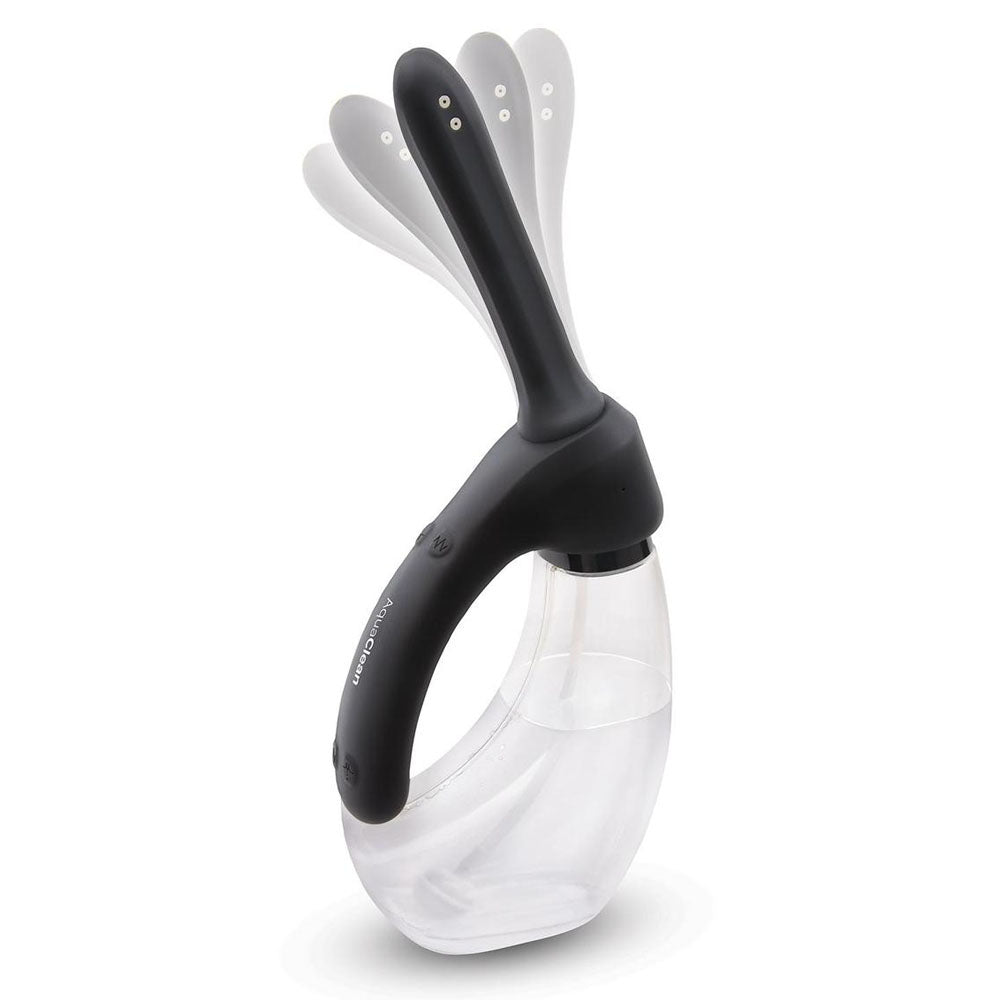 AquaClean Rechargeable Auto Douche Set with Bendable Vibrating Nozzle - 440 ml Capacity with Free Travel Douche Included - Naughty by Nature Adult Store