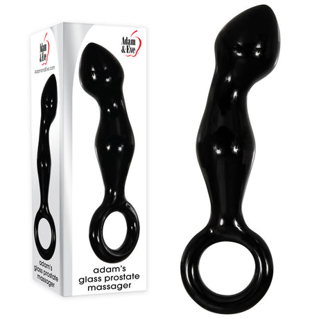 Adam & Eve ADAMS GLASS PROSTATE MASSAGER - Black Glass 16.6 cm Prostate Massager - Naughty by Nature Adult Store