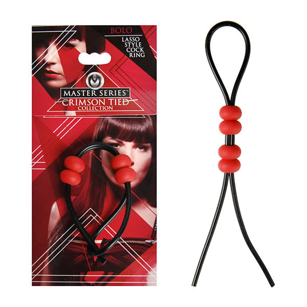 Master Series Crimson Tied Bolo - Lasso Style Adjustable Cock Ring - Naughty by Nature Adult Store