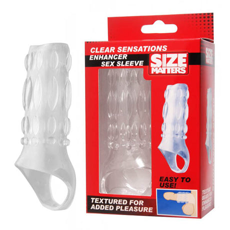 Size Matters Clear Sensations - Clear Penis Sleeve - Naughty by Nature Adult Store