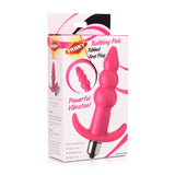 Frisky Ribbed Vibrating Butt Plug - Pink 10.9 cm