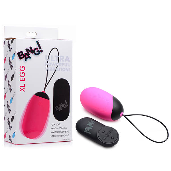 Bang! XL Silicone Vibrating Egg - Pink XL - Naughty by Nature Adult Store