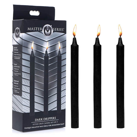 Master Series Fetish Drip Candles - Black - 3 Pack - Naughty by Nature Adult Store