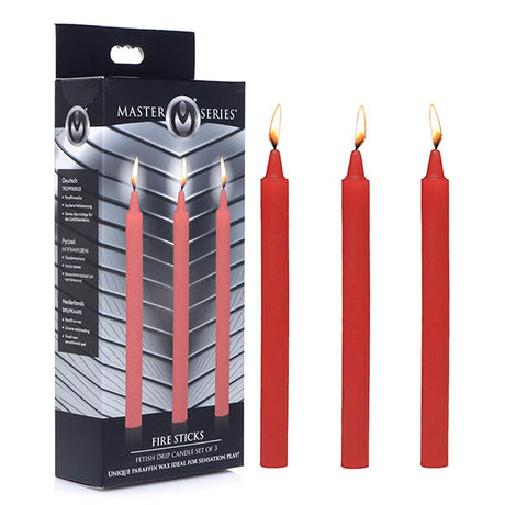 Master Series Fetish Drip Candles - Red - 3 Pack - Naughty by Nature Adult Store
