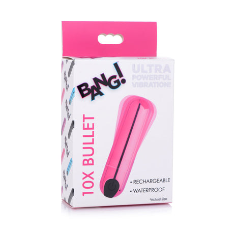 Bang! 10X Vibrating Metallic Bullet - Pink USB Rechargeable Bullet - Naughty by Nature Adult Store