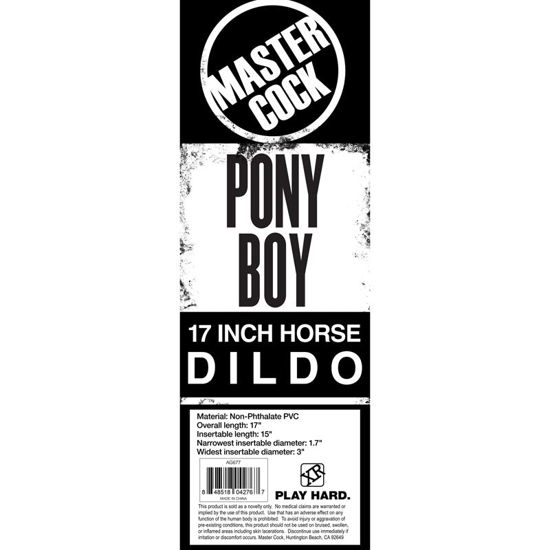 Master Cock Pony Boy - Black 43 cm (17'') Horse Dong - Naughty by Nature Adult Store