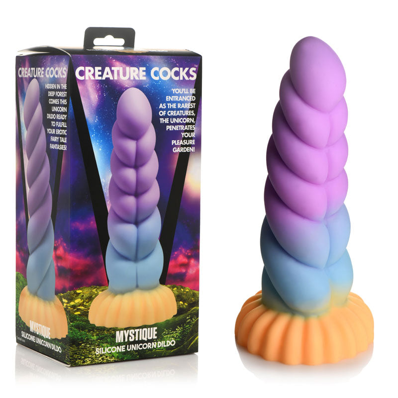 Creature Cocks Mystique Silicone Unicorn Dildo - Coloured 21 cm Fantasy Dildo - Naughty by Nature Adult Store