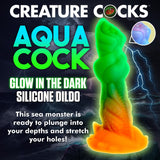 Creature Cocks Aqua-Cock - Glow in Dark Multi-Coloured 19.3 cm Fantasy Dildo - Naughty by Nature Adult Store