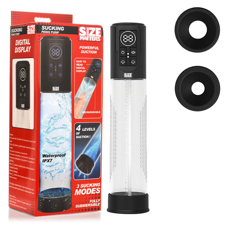 Size Matters Sucking Penis Pump - Clear USB Rechargeable Penis Pump - Naughty by Nature Adult Store