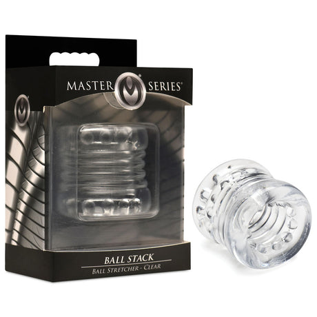 Master Series Ball Stack Ball Stretcher - Clear - Clear Ball Stretcher - Naughty by Nature Adult Store