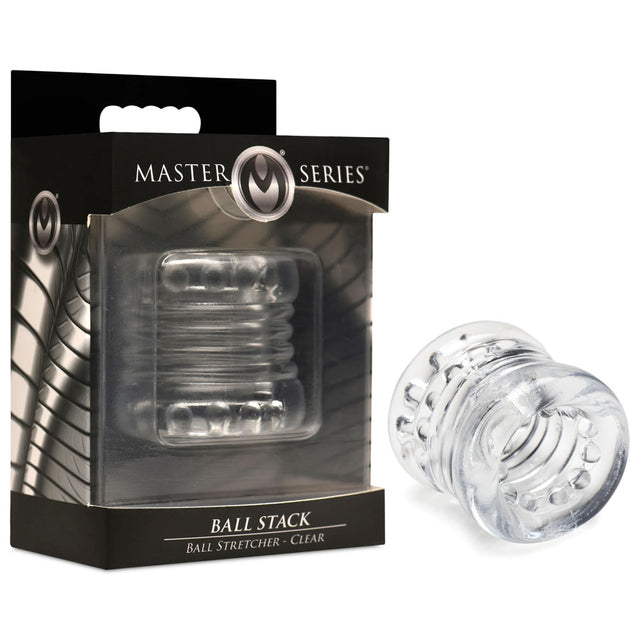Master Series Ball Stack Ball Stretcher - Clear - Clear Ball Stretcher - Naughty by Nature Adult Store