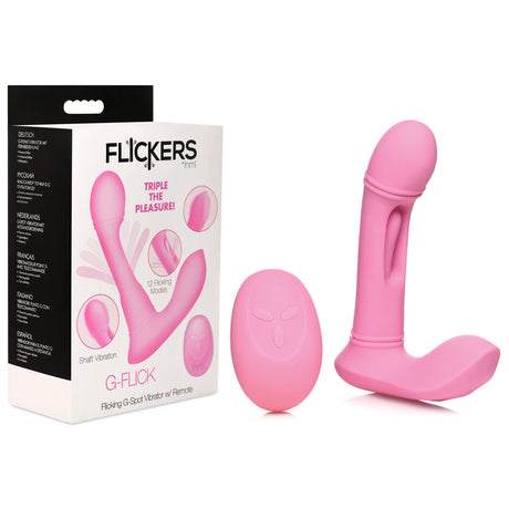 Inmi Flickers G-Flick Flicking G-Spot Vibrator - Pink 15 cm USB Rechargeable Flicking Vibrator with Remote - Naughty by Nature Adult Store