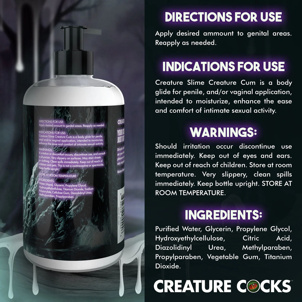 Creature Slime by Creature Cocks - Creature Cum - Cum Lubricant - 473 ml Pump Bottle - Naughty by Nature Adult Store