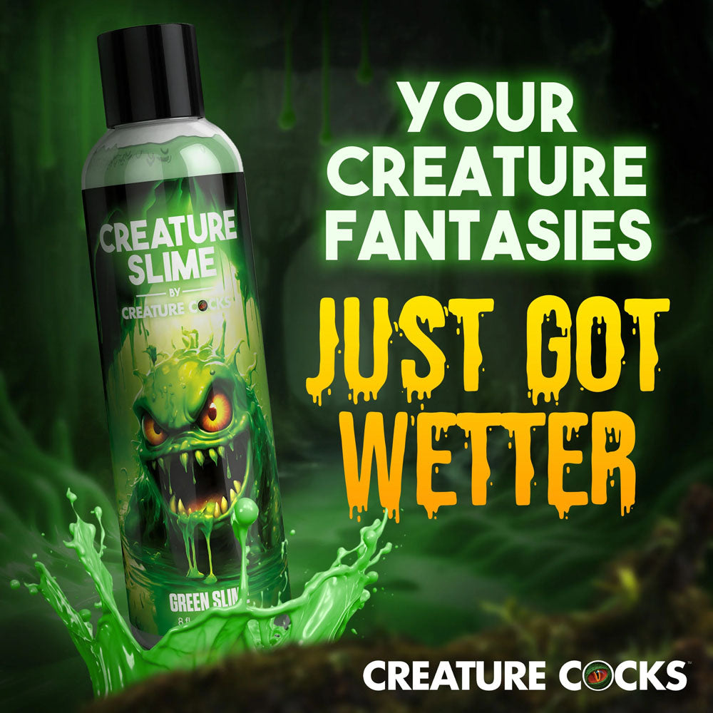 Creature Slime by Creature Cocks - Green Slime - Green Water Based Lubricant - 237 ml Bottle - Naughty by Nature Adult Store