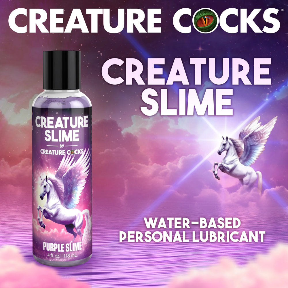 Creature Slime by Creature Cocks - Purple Slime - Purple Water Based Lubricant - 118 ml Bottle - Naughty by Nature Adult Store