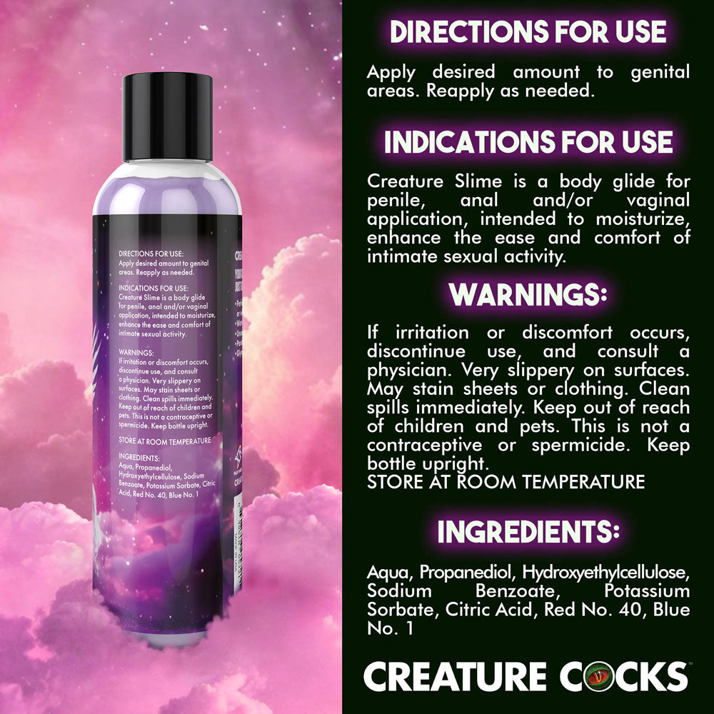 Creature Slime by Creature Cocks - Purple Slime - Purple Water Based Lubricant - 237 ml Bottle - Naughty by Nature Adult Store